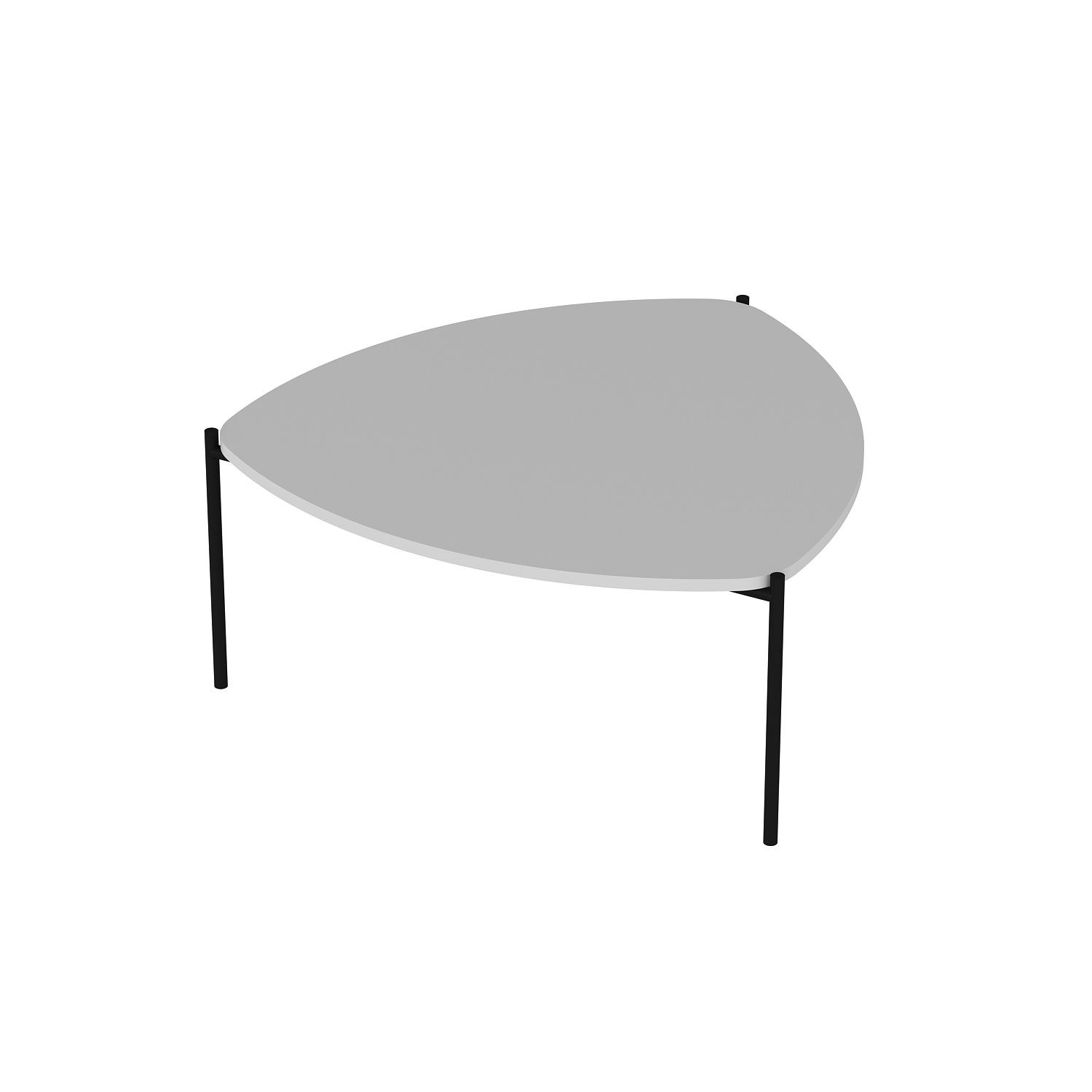 Table basse trépieds Myrtle 89x90cm Métal Noir et Bois Blanc