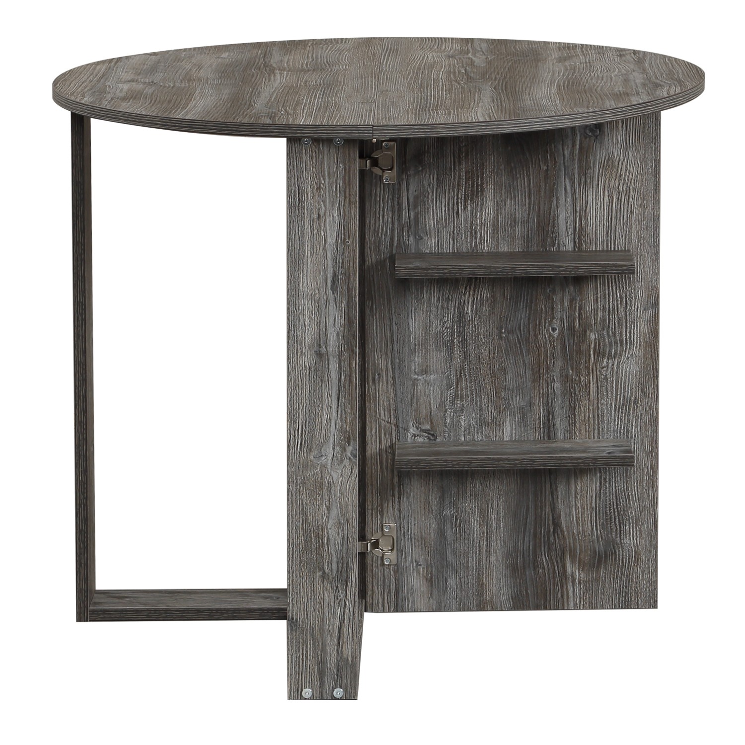 Table console ronde pliable Orothos D90cm Bois Gris