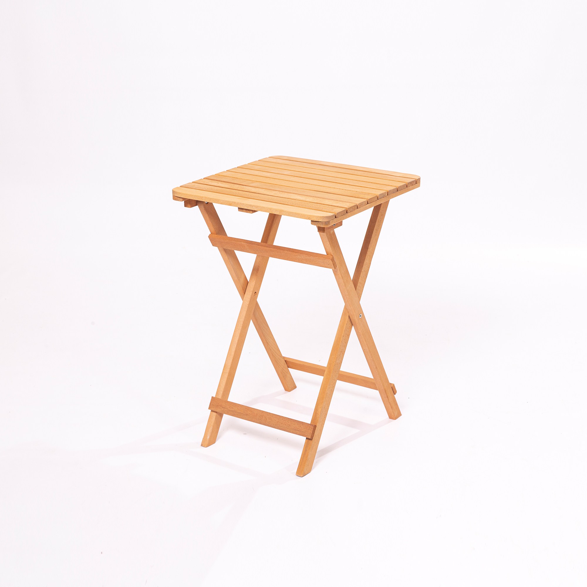 Table de jardin Purrault L60cm Bois massif clair