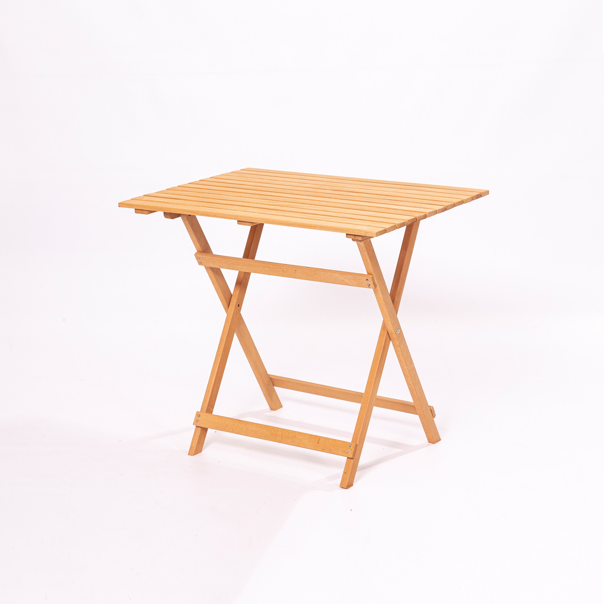 Table de jardin Purrault L80xP60cm Bois massif clair