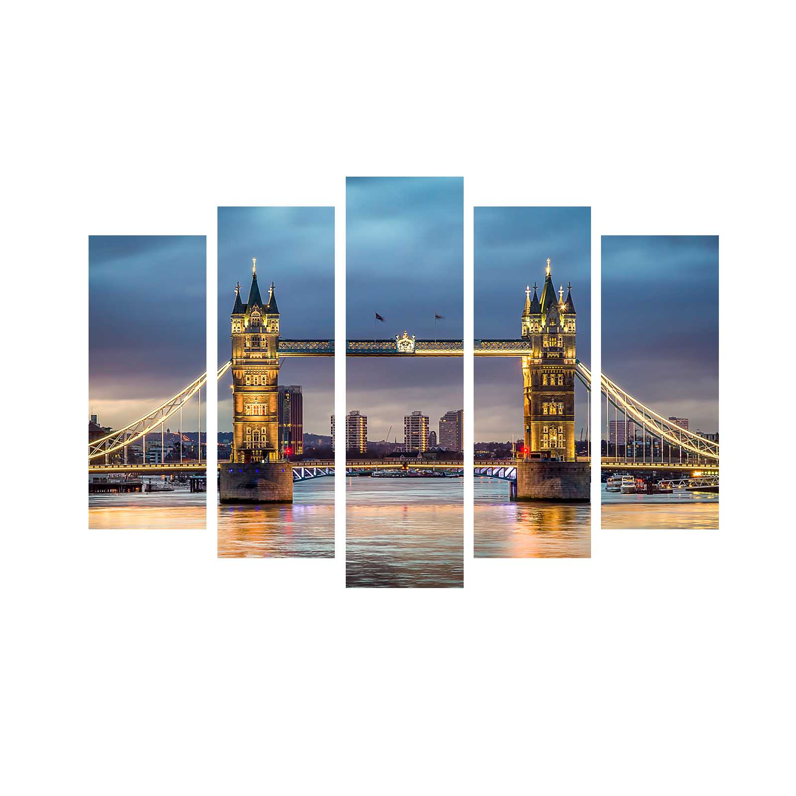 Tableau pentaptyque Atos Motif Pont de Big Ben