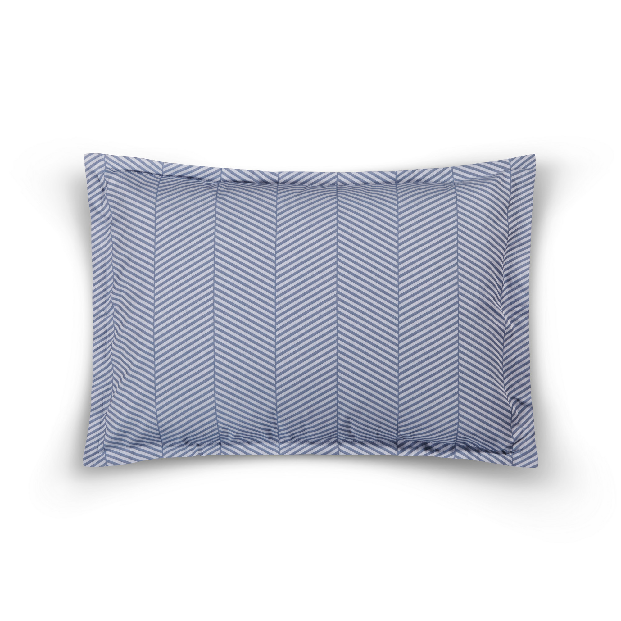 Taie d'oreiller rectangle Pulvinar 50x70cm 100% Coton Bleu Cobalt rayé
