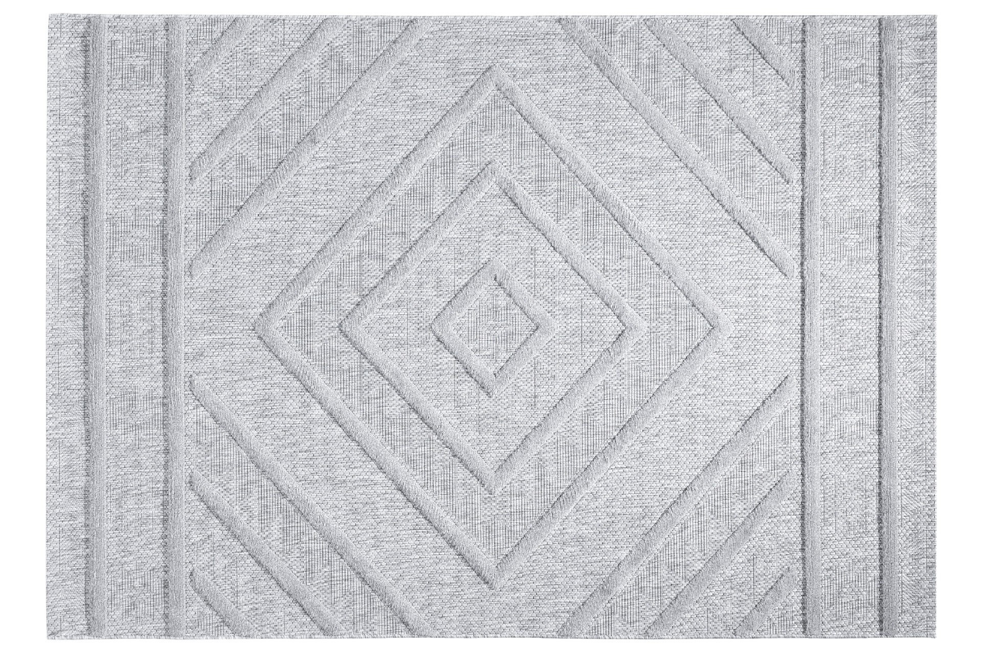 Tapis Biswas 160x230cm Motif Losange Gris