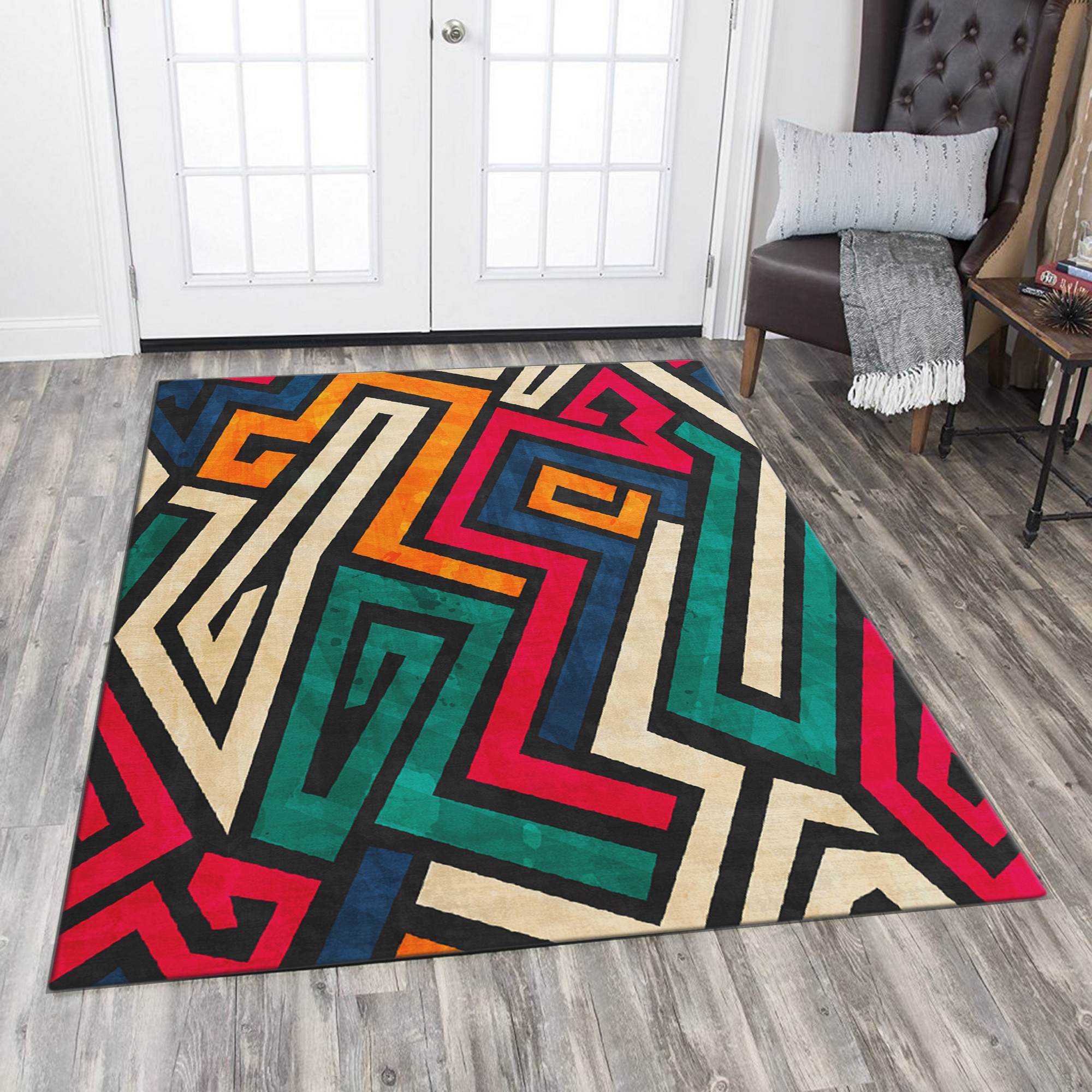 Tapis Dillon 80x140cm Motif Géométrique contemporain Multicolore