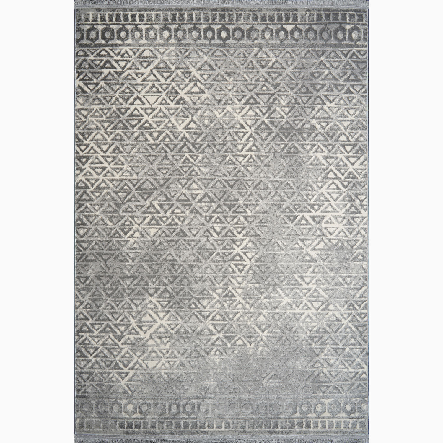 Tapis Ketuss 160x230cm Tissu Motif Géométrique Gris