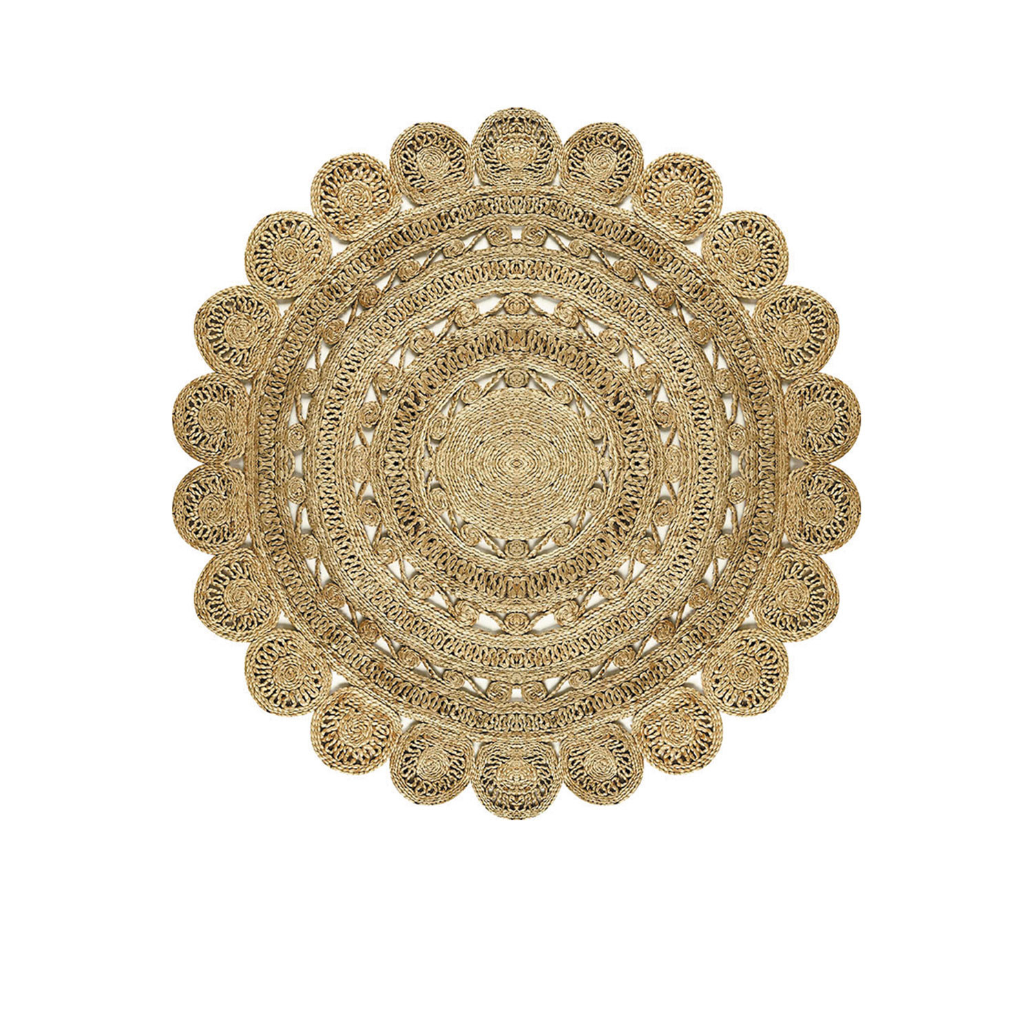 Tapis rond Schein D160cm Style Boho Beige
