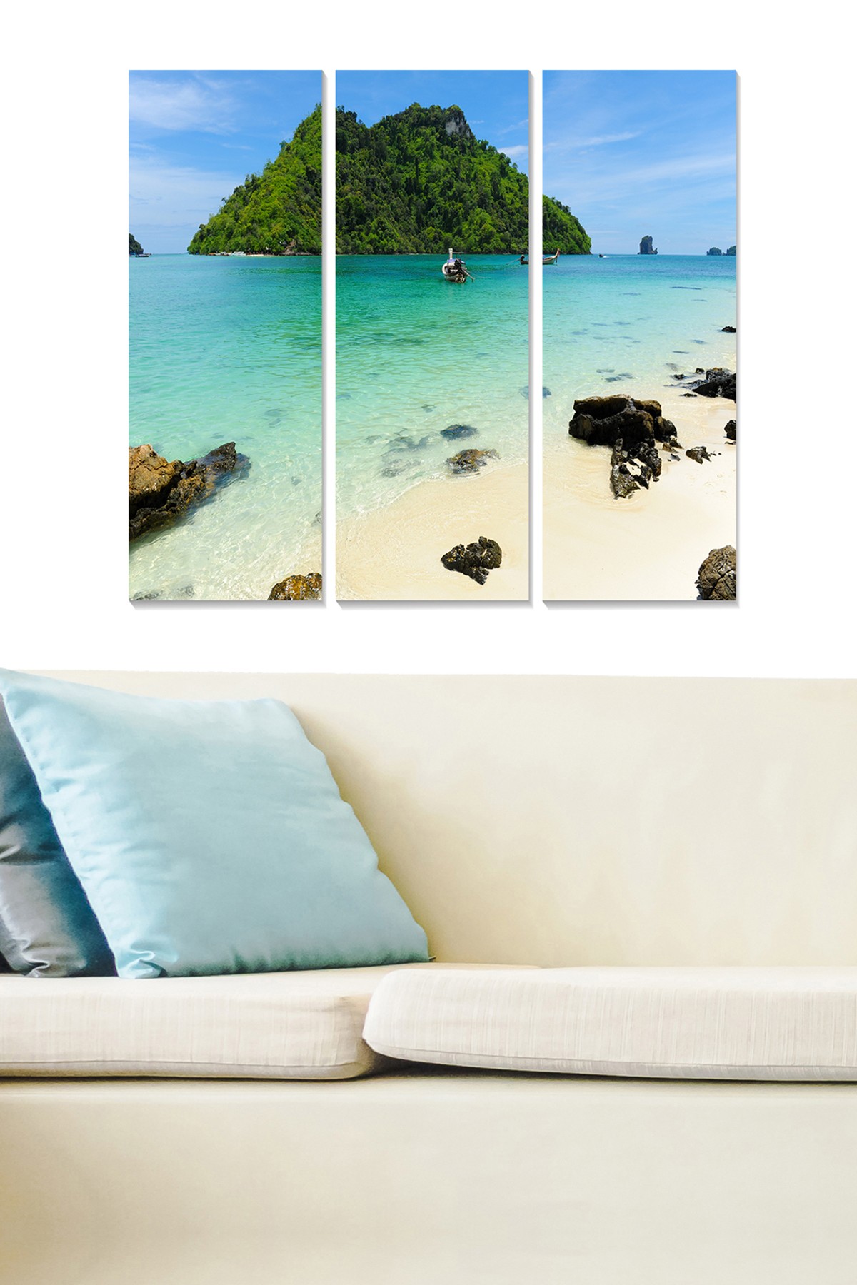 Triptyque Fabulosus L70xH50cm Motif Plage du pain de sucre