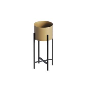Cache-pot / Bougeoir Design avec support Belin Métal Noir et Or