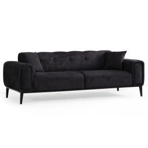 Canapé moderne convertible 3 places Marito Tissu Noir