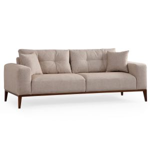 Canapé moderne 3 places convertible Detliso Tissu Beige