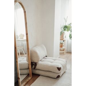 Chauffeuse 1 place convertible Ordila Tissu bouclette Blanc crème