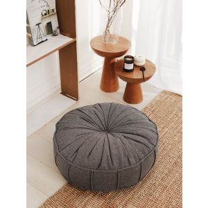 Coussin de sol bomba D60cm Tissu bouclette Effet lin Anthracite