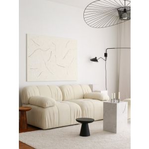 Canapé moderne modulable 2 places Nouda Tissu bouclette Blanc