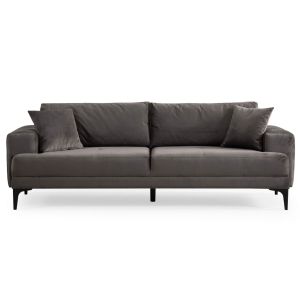 Canapé 3 places convertible Lamine Velours Anthracite