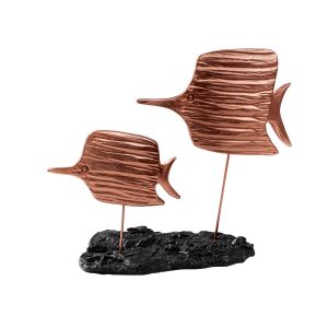 Object décorative à poser 2 poissons Lala Bronze