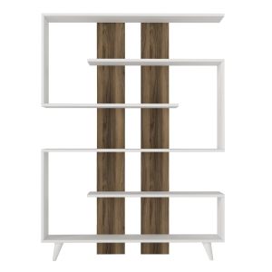 Étagère minimaliste Pluvia 162cm Bois Naturel et Blanc