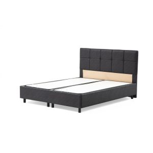 Lit simple à sommier relevable Testin 90x190cm Velours Anthracite
