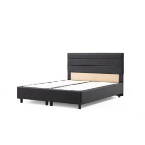 Lit simple à sommier relevable Volka 120x200cm Velours Anthracite