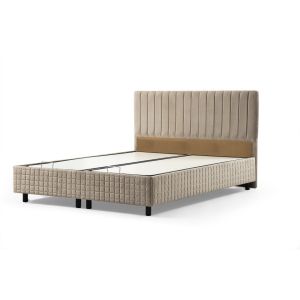 Lit simple à sommier relevable Azein 120x200cm Velours Taupe