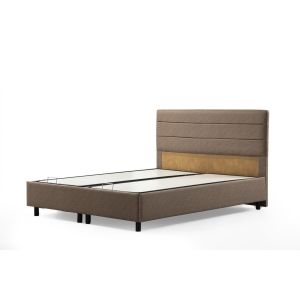 Lit double à sommier relevable Volka 140x200cm Velours Taupe