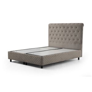 Lit double à sommier relevable Gauto 140x200cm Velours Taupe