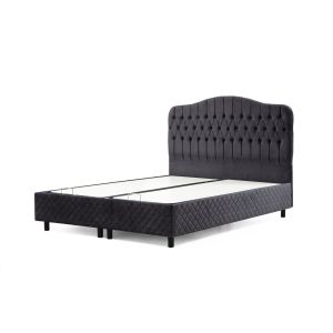 Lit double à sommier relevable Gectuna 140x200cm Velours Anthracite