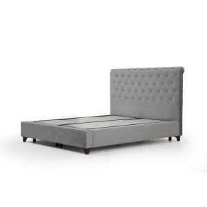 Lit double à sommier relevable Jeson 160x200cm Velours Gris