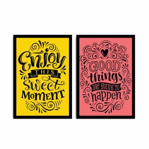 Lot de 2 tableaux décoratifs à cadre Noir Zamod 23,5x28,5cm avec Message motivant