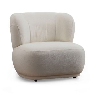 Fauteuil design Tanite Tissu bouclette Blanc