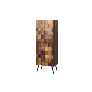 Armoire 2 portes Zéphir L51xH140cm Motif 3D Nuances de bois naturel