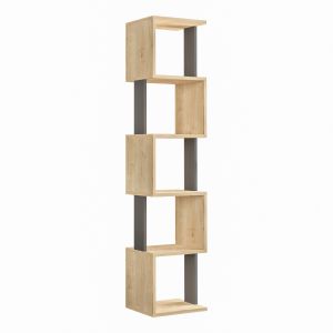 Étagères bibliothèque Dorian L35cm Bois clair et Anthracite