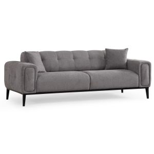 Canapé moderne convertible 3 places Marito Tissu Gris clair