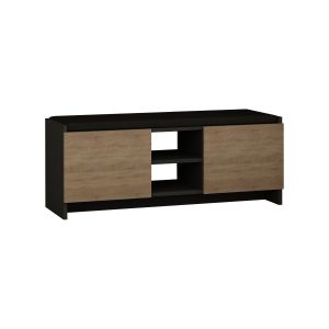 Banc à chaussures 2 portes et 2 étagères Cyxbus Bois Naturel et Anthracite