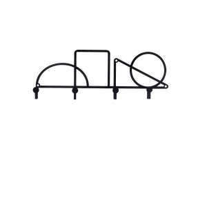 Patère murale Takumi L61xH23cm Géométrique simple Métal Noir