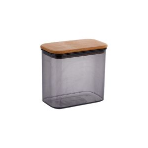 Boite de conservation avec couvercle en bois Beaune 1,4L fumé Anthracite