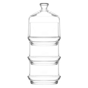 Bonbonnière à 3 étages Wach 765ml Verre Transparent
