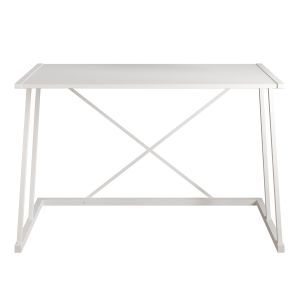 Bureau simple Chiaki 120x75cm Bois et Métal Blanc