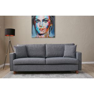 Canapé 3 places moderne convertible Evania Tissu Gris