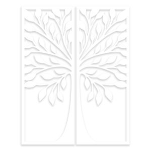 Décoration murale diptyque Lennox Arbre Bois Blanc