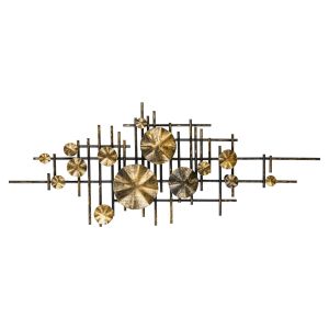 Décoration murale Pholiote L113xH44cm Métal Or et Noir