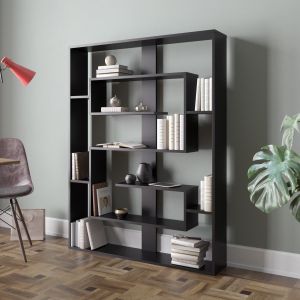 Étagère Aegyptio graphique 156cm Bois Noir