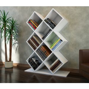 Étagère bibliothèque Cubicus 129cm Bois Blanc