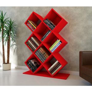 Étagère bibliothèque Cubicus 129cm Bois Rouge