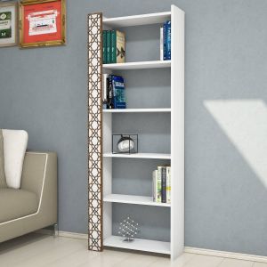 Étagère bibliothèque Oppidanus L64cm Blanc et Bois naturel