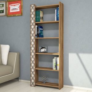 Étagère bibliothèque Oppidanus L64cm Bois naturel et Blanc créme