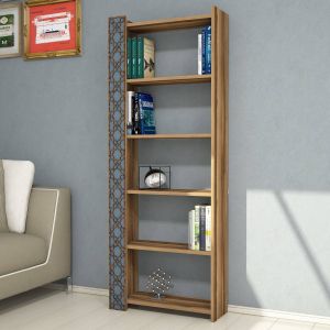 Étagère bibliothèque Oppidanus L64cm Bois naturel et Calcédoine