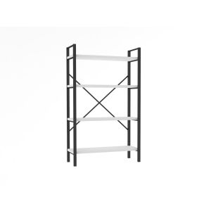 Etagère Miller H100cm Bois Blanc et Métal Noir