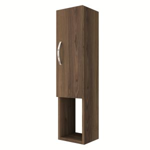 Étagère murale 1 porte et 1 étagère Hikary L22,1xH90cm Bois foncé