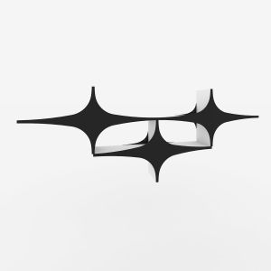 Étagère murale 3en1 Ineditis 180x69cm Bois Noir