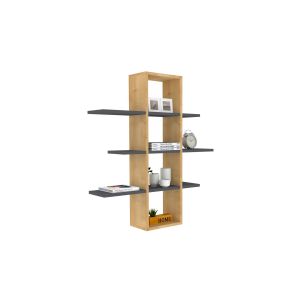 Étagère murale Aiko L96xH101cm Bois clair et Antiracite